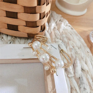 Hollow-Out Inlaid Pearl Bracelet Ring Hand Ornaments