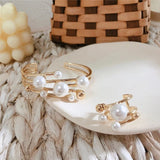 Hollow-Out Inlaid Pearl Bracelet Ring Hand Ornaments
