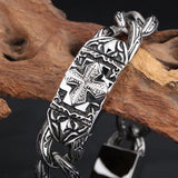 Retro Cross Pattern Titanium Steel Men's Bracelet