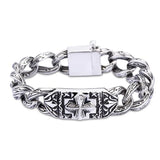 Retro Cross Pattern Titanium Steel Men's Bracelet