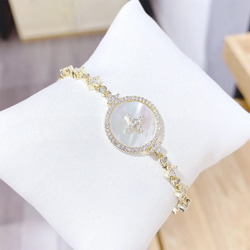 Shell Zircon Girl's Hand Bracelet