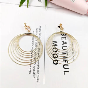 Triple-Hoop Clip-On Earrings for Women, No Ear Piercing Needed