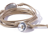 Unisex Leather Gemstone Cuff Bangle Bracelet