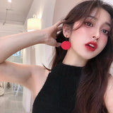 Versatile Red French Opening Earrings for Women
