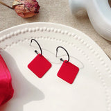 Versatile Red French Opening Earrings for Women