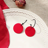 Versatile Red French Opening Earrings for Women