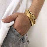 Vintage Crown Woven Bracelet Stainless Steel Set of Three