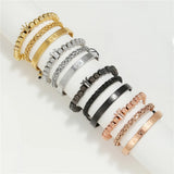 Vintage Crown Woven Bracelet Stainless Steel Set of Three