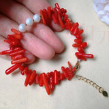 Round Shell Pearl Red Coral Bracelet Seven Chakras Restore Christmas Wrist