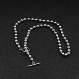 Wild Bead Chain OT Buckle Necklace for Men and Women