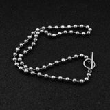 Wild Bead Chain OT Buckle Necklace for Men and Women