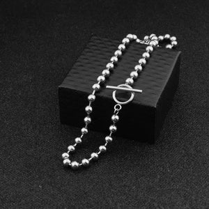 Wild Bead Chain OT Buckle Necklace for Men and Women