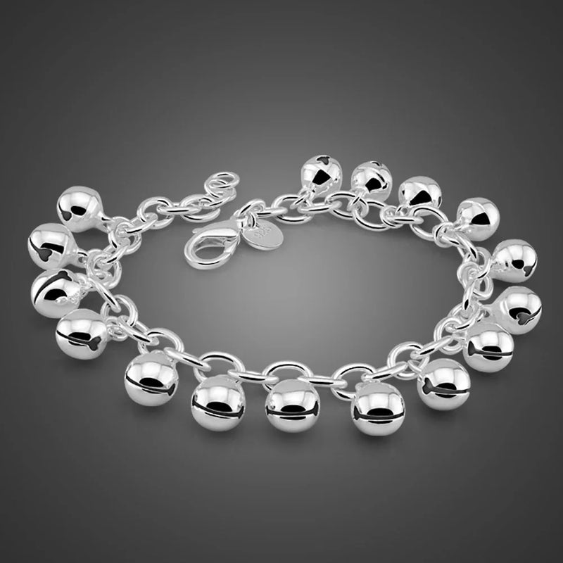 925 Sterling Silver Bell Bracelet Girl Charming Lady Jewelry