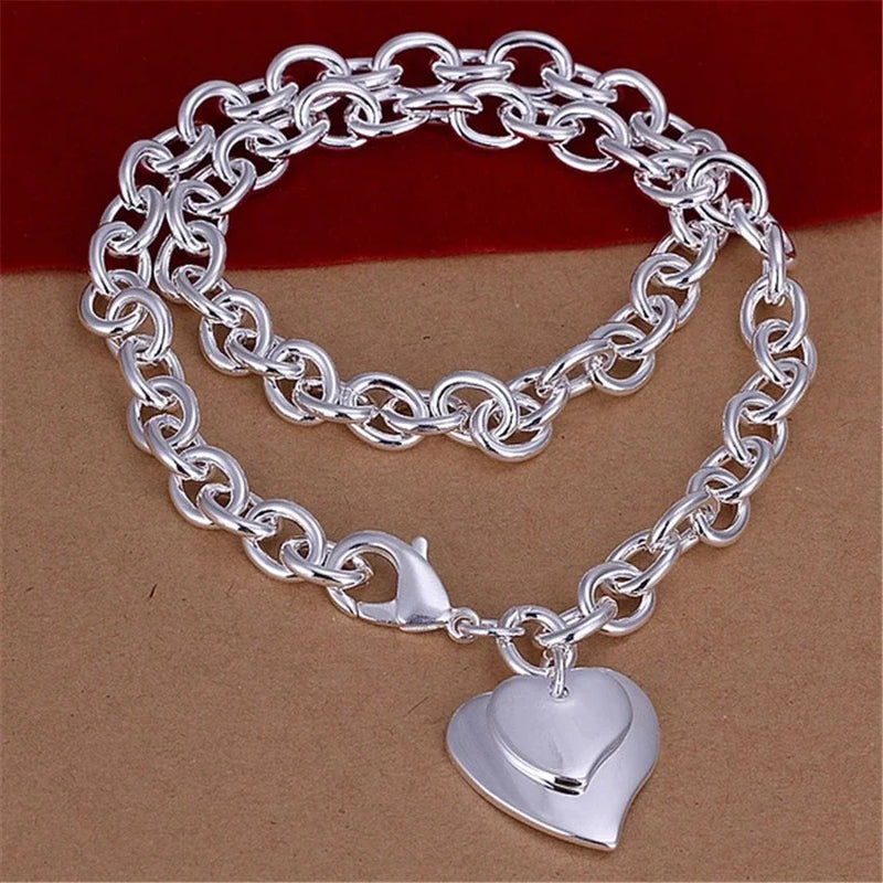 Heart Dragonfly Pendant 925 Sterling Silver Necklace