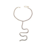 Women Joker Clavicle Necklace Long Chain Shinning Collarbone
