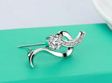 925 Sterling Silver Zircon Inlaid Brooch Charm Jewelry