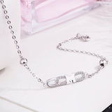 Women's Sterling Silver Bracelet with Alphabet Pendant