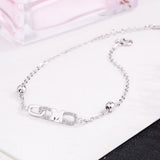 Women's Sterling Silver Bracelet with Alphabet Pendant