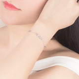 Women's Sterling Silver Bracelet with Alphabet Pendant