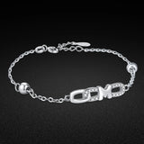 Women's Sterling Silver Bracelet with Alphabet Pendant