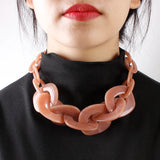 Women's Punk Chunky Chain Pendant Necklace