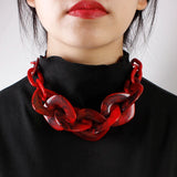Women's Punk Chunky Chain Pendant Necklace