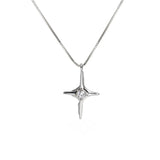 Women's Silver Cross Zircon Necklace