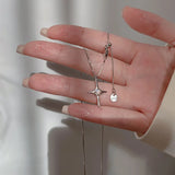 Women's Silver Cross Zircon Necklace