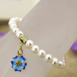 Women Strand Bracelet 7-8mm Natural Pearl Thread Beads Charms Lady DIY Jewelry