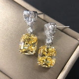 Citrine Gemstones Drop Earrings Silver Brincos Party Jewelry