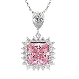 Yellow Citrine Diamond Pendant Necklace for Women