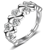 Zircon Clover Adjustable Ring