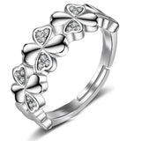 Zircon Clover Adjustable Ring