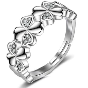 Zircon Clover Adjustable Ring