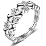Zircon Clover Adjustable Ring
