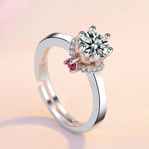 Zircon 6-Claw Open Ring for Women