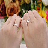 Zircon Eternal Couples Open Ring - Adjustable Design