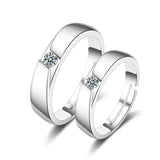 Zircon Love Couple Ring Set - 18K Gold Plated Open Ring