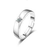 Zircon Love Couple Ring Set - 18K Gold Plated Open Ring