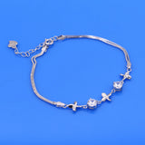Zirconia Bracelet 925 Silver Grass Bracelet Women Lady Sweet Jewelry