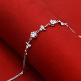 Zirconia Bracelet 925 Silver Grass Bracelet Women Lady Sweet Jewelry
