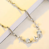 Zirconia Bracelet 925 Silver Grass Bracelet Women Lady Sweet Jewelry
