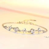 Zirconia Bracelet 925 Silver Grass Bracelet Women Lady Sweet Jewelry