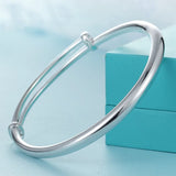 925 Silver Lady Push Pull Bracelet National Style Temperament Adjustable
