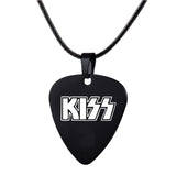 Stainless Steel Guitar Pick KISS Pendant Necklace Gift
