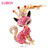 Fashion Couple Fox Keychain Crown With Crystal Sex Fox Key Chain