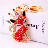 Fashion Couple Fox Keychain Crown With Crystal Sex Fox Key Chain