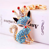Fashion Couple Fox Keychain Crown With Crystal Sex Fox Key Chain