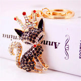 Fashion Couple Fox Keychain Crown With Crystal Sex Fox Key Chain