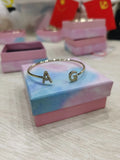 Zircon Initial Baby Bangle, Child & Adult Size Spiritual Jewelry